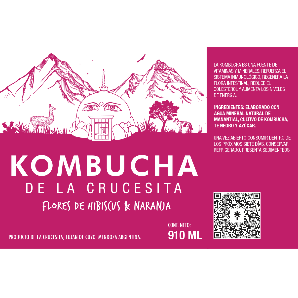 Kombucha Té Negro, Flores de Hibiscus y Naranja - Image 2