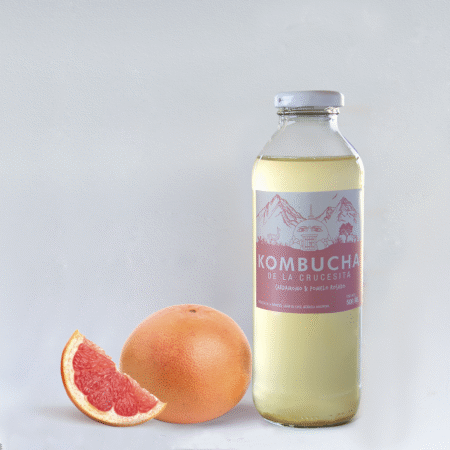 Kombucha de te verde y pomelo rosado x 500 ml.